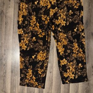Susan Graver Black and Brown Floral Pants
